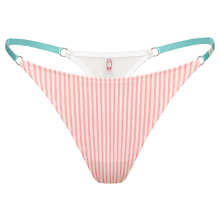 image5 кв Привабливі трусики стрінги на регуляції в біло рожеву смужку Santorini Pink від бренду Not Your Fault