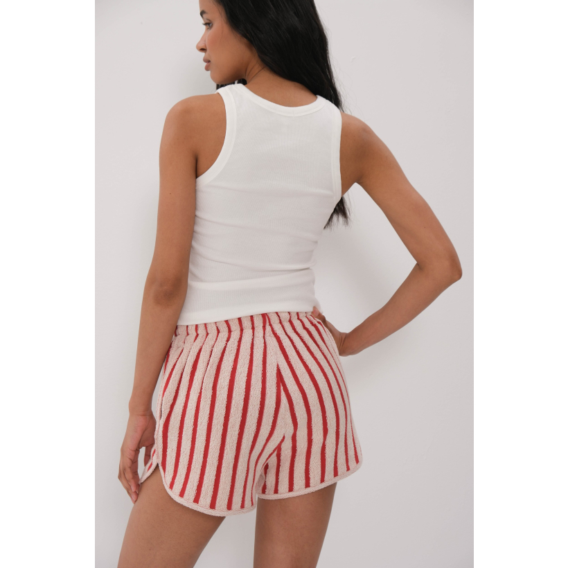 rouge mini shorts back