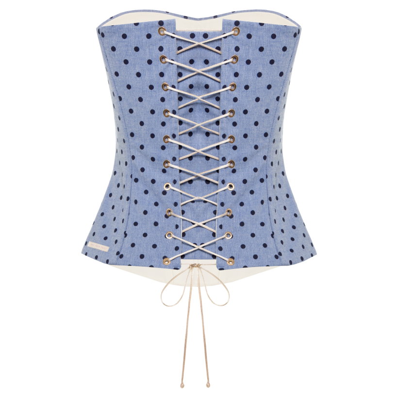 Sapphire Dot Corset back